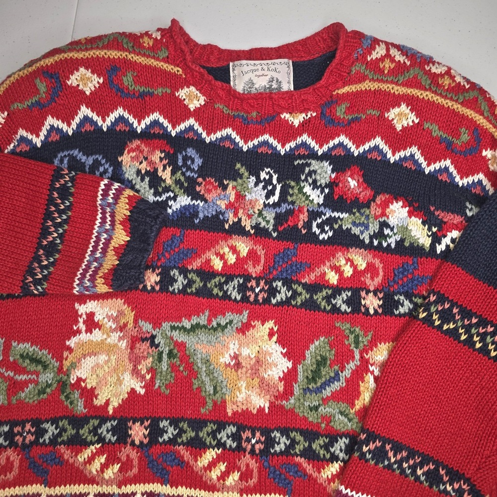 JACQUE AND KOKO Vintage Women's‎ 18/20 Floral Pullover Sweater -1570